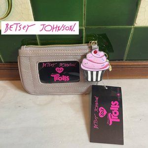 BETSEY JOHNSON Trolls Small Card Case Wallet with Cupcake